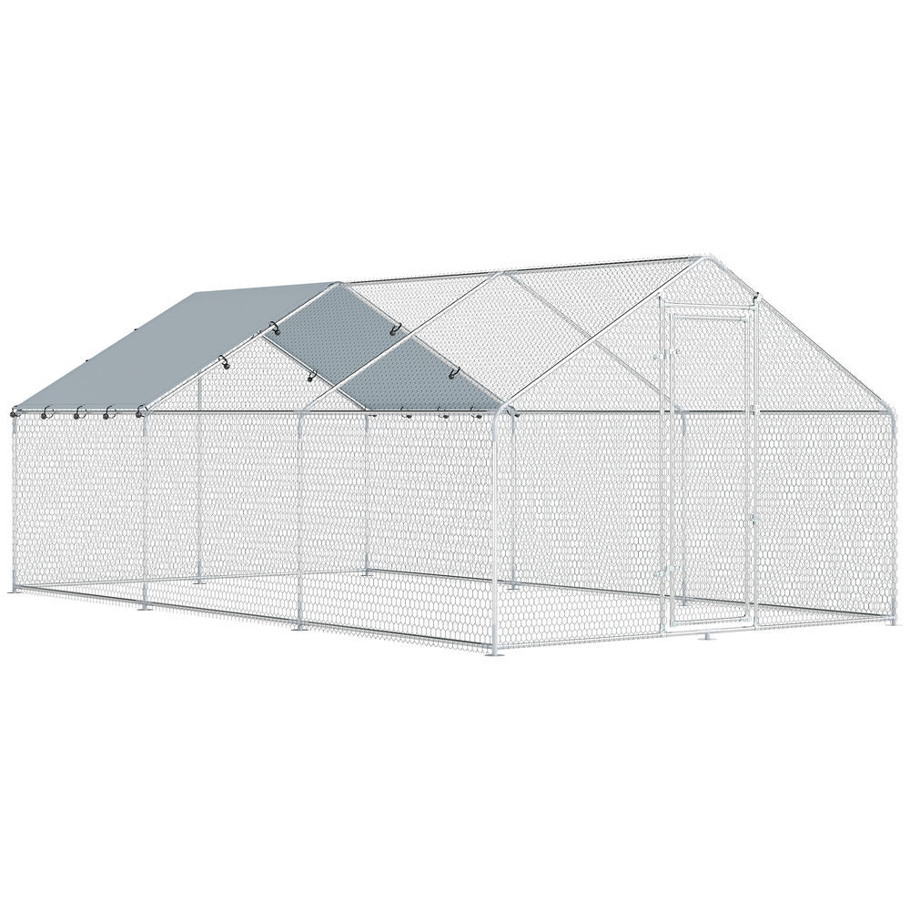 Galinheiro para Exterior Aço Galvanizado, Tecido Oxford PawHut