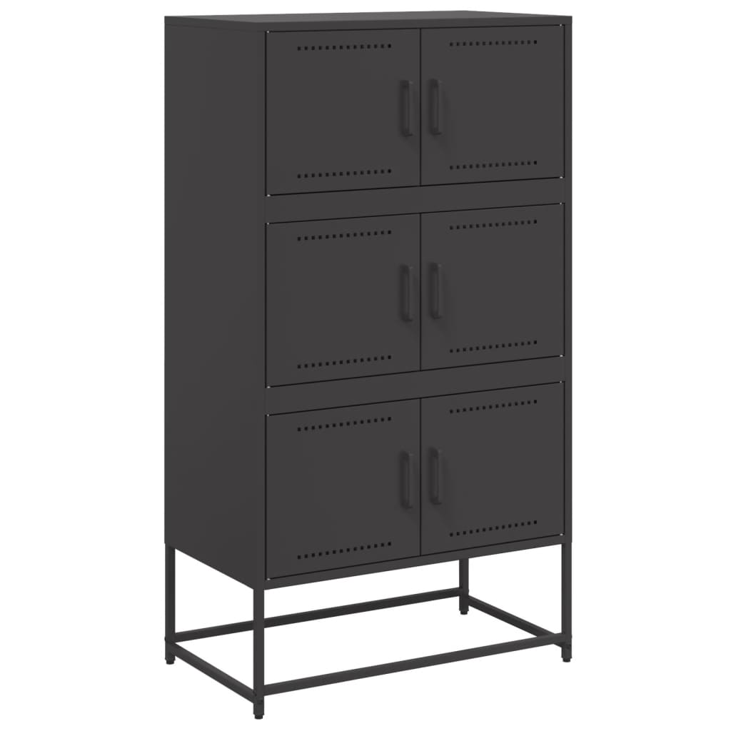 Aparador - bufete - móvei de apoio 68,5x38,5x123,5 cm aço preto pt2339