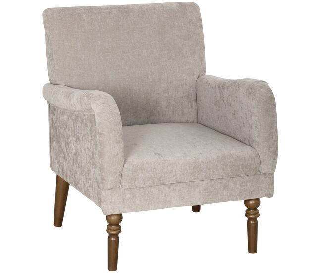 Homcom poltrona relax sofá individual estofado em linho apoios de braços elegantes pés de madeira maciça acolchoamento espesso para sala quarto e escritório gris