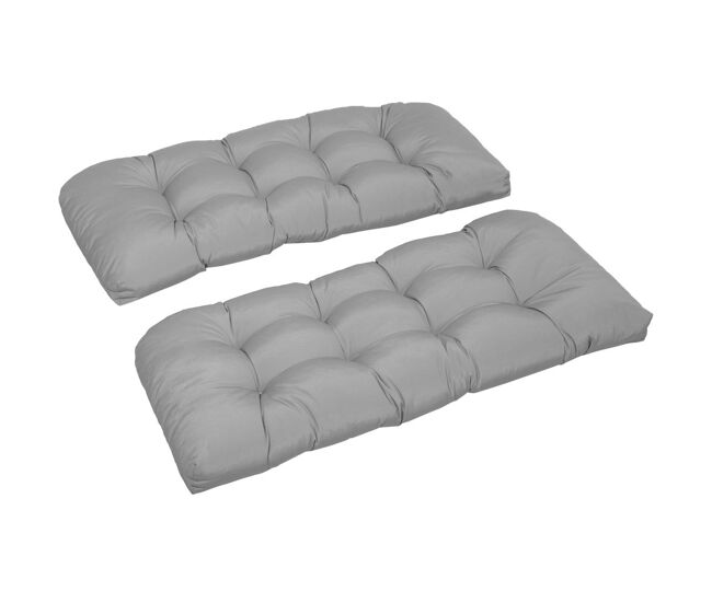 Outsunny almofada para banco de 2 lugares 110x48x8 cm almofada retangular para interiores e exteriores lavável com 8 botões e assento confortável
