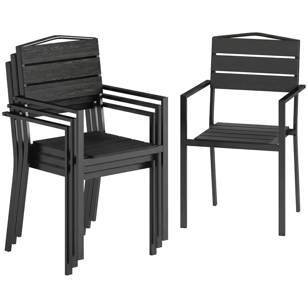 Cadeiras de Jardim Metal, HDPE Outsunny