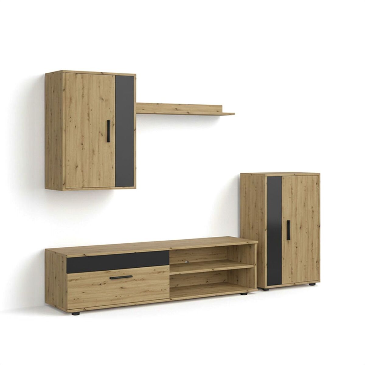 Salón lunet en medida 190 cm alpino - negro 140 x 36,2 x 35 cm