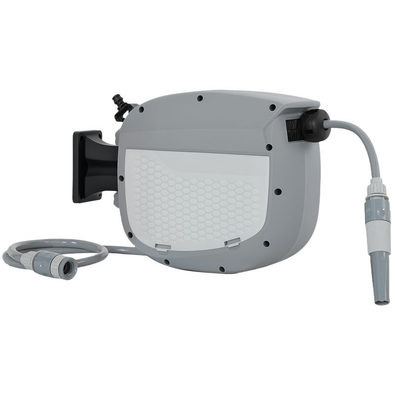 Carretel de Mangueira Retrátil para Jardim PP Outsunny