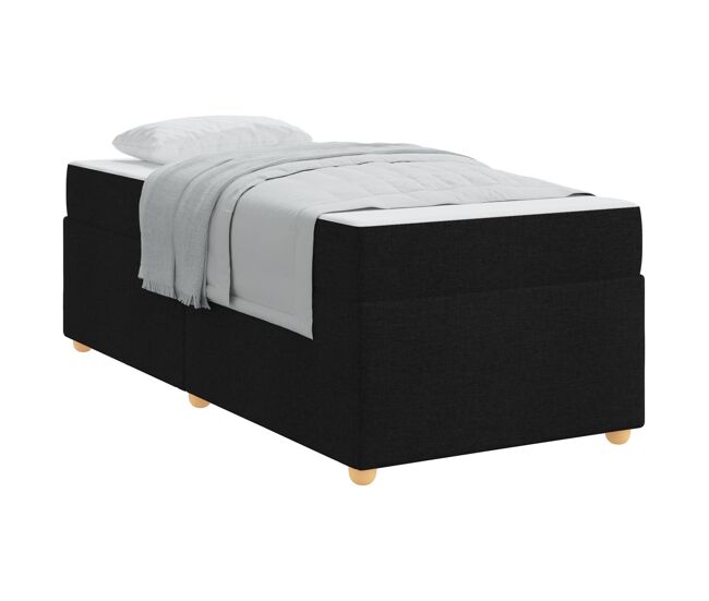 Estrutura de cama de solteiro para adultos com colchão preto 80 x 200 cm tecido