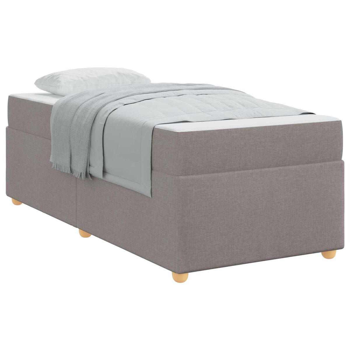 Estrutura de cama de solteiro simple cinzento-acastanhado 80 x 200 cm tecido