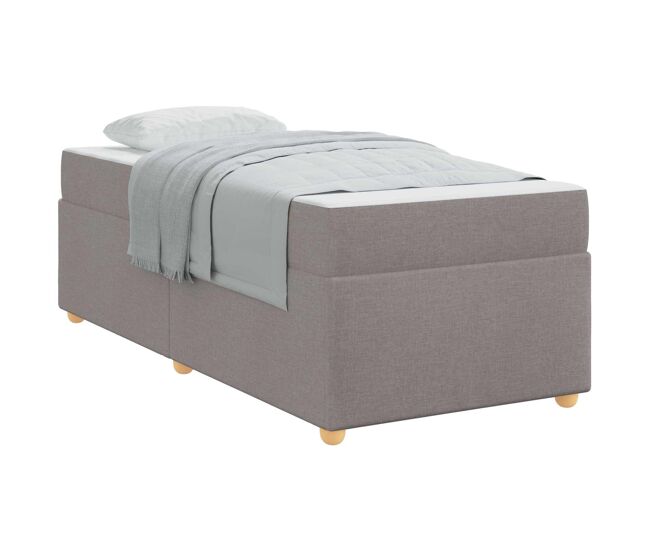 Estrutura de cama de solteiro simple cinzento-acastanhado 80 x 200 cm tecido