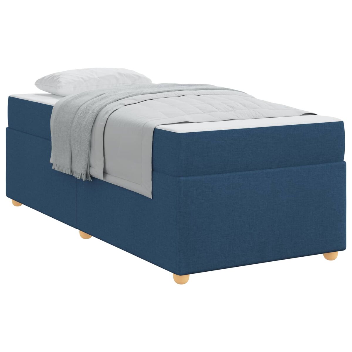 Estrutura de cama de solteiro para adultos com colchão azul 90 x 200 cm tecido