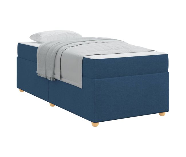 Estrutura de cama de solteiro para adultos com colchão azul 90 x 200 cm tecido
