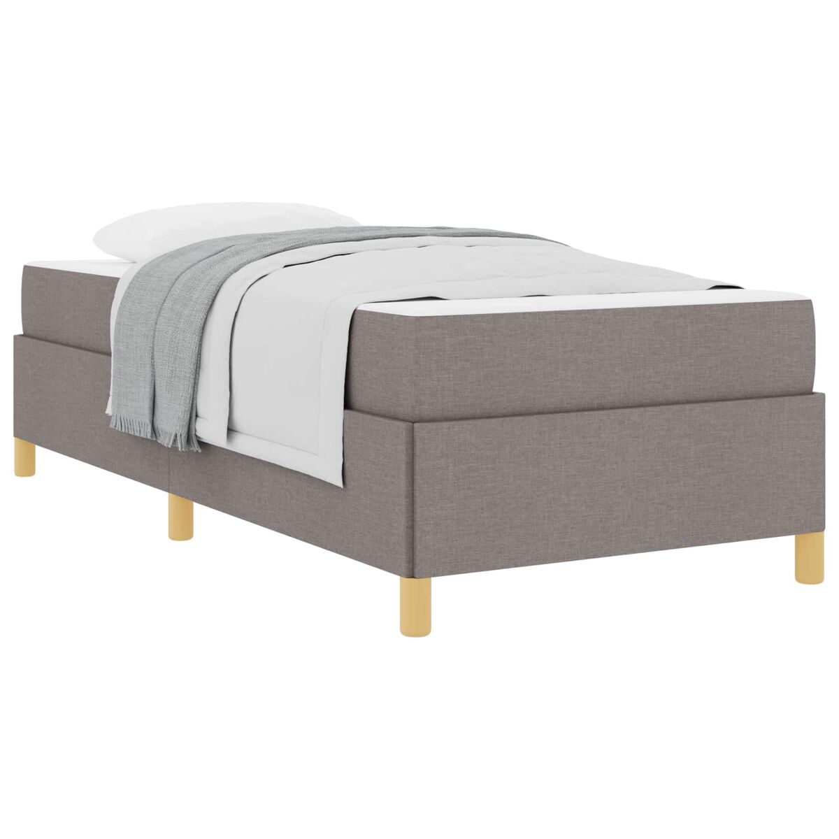 Estrutura de cama de solteiro para adultos cinzento-acastanhado 100 x 200 cm tecido