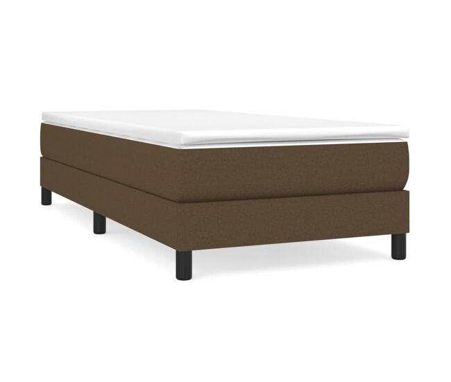 Estrutura de cama de solteiro para adultos com molas 80x200 cm tecido castanho-escuro