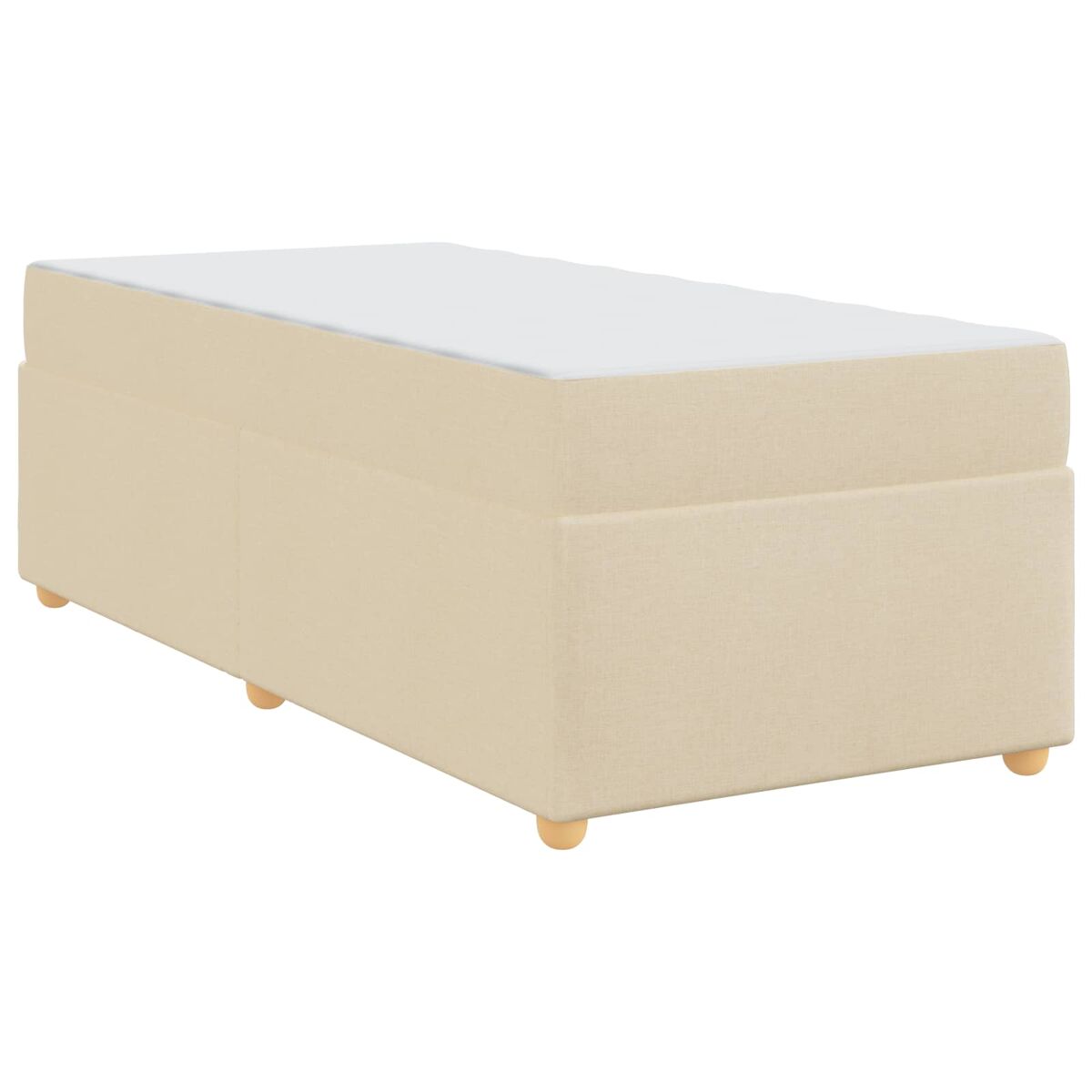 Estrutura de cama de solteiro para adultos com colchão creme 80 x 200 cm tecido