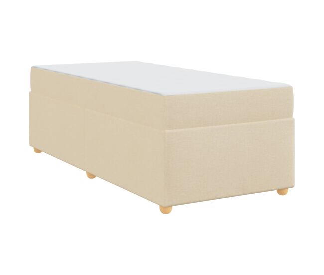 Estrutura de cama de solteiro para adultos com colchão creme 80 x 200 cm tecido