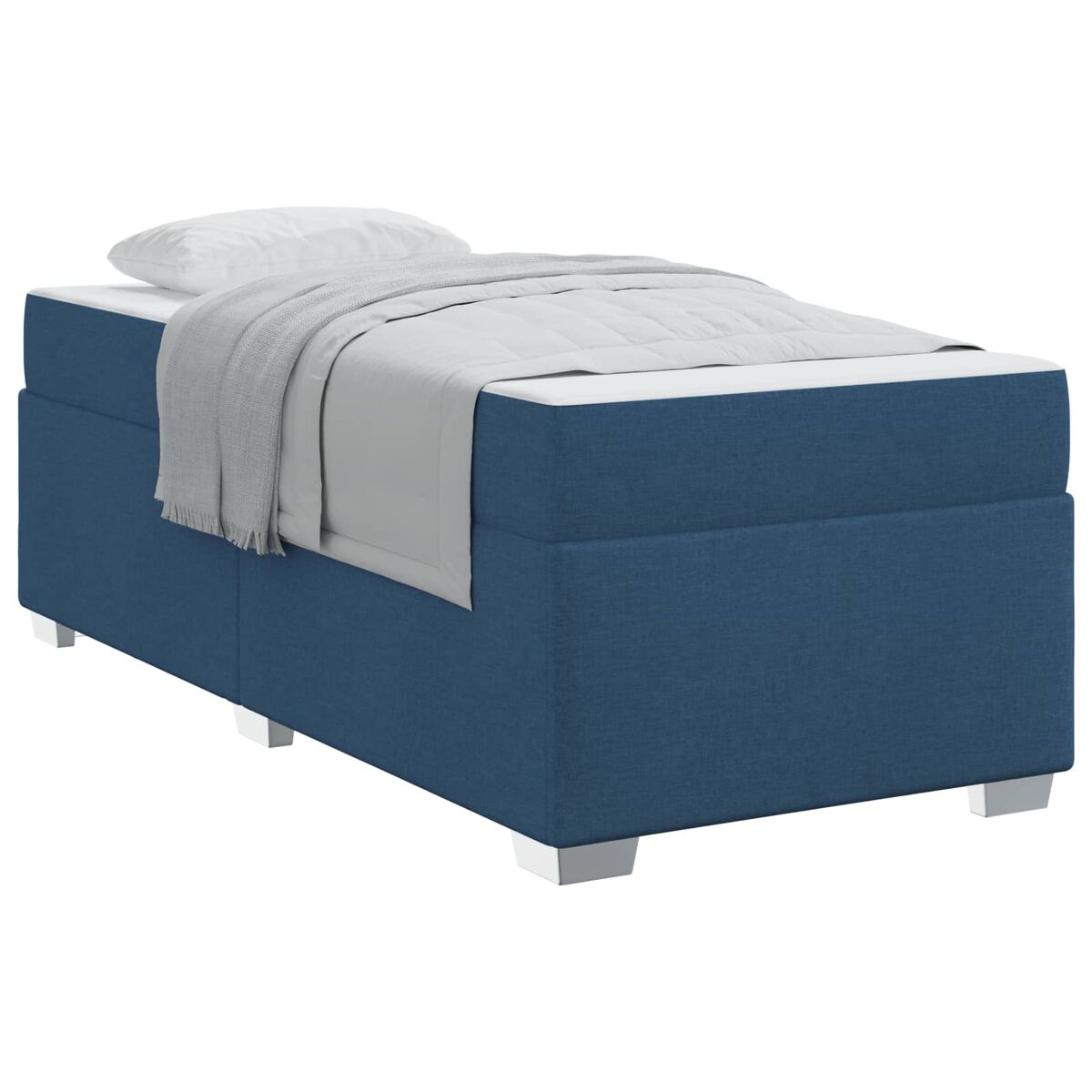 Estrutura de cama de solteiro para adultos com colchão azul 90 x 200 cm tecido