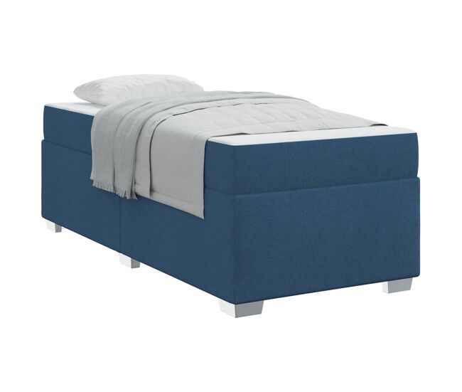 Estrutura de cama de solteiro para adultos com colchão azul 90 x 200 cm tecido