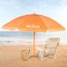 Aktive Beach Guarda-sol de praia inclinável com proteção UV50 220x220 Aktive Beach Guarda-sol de praia inclinável com proteção UV50 220x220 Laranja