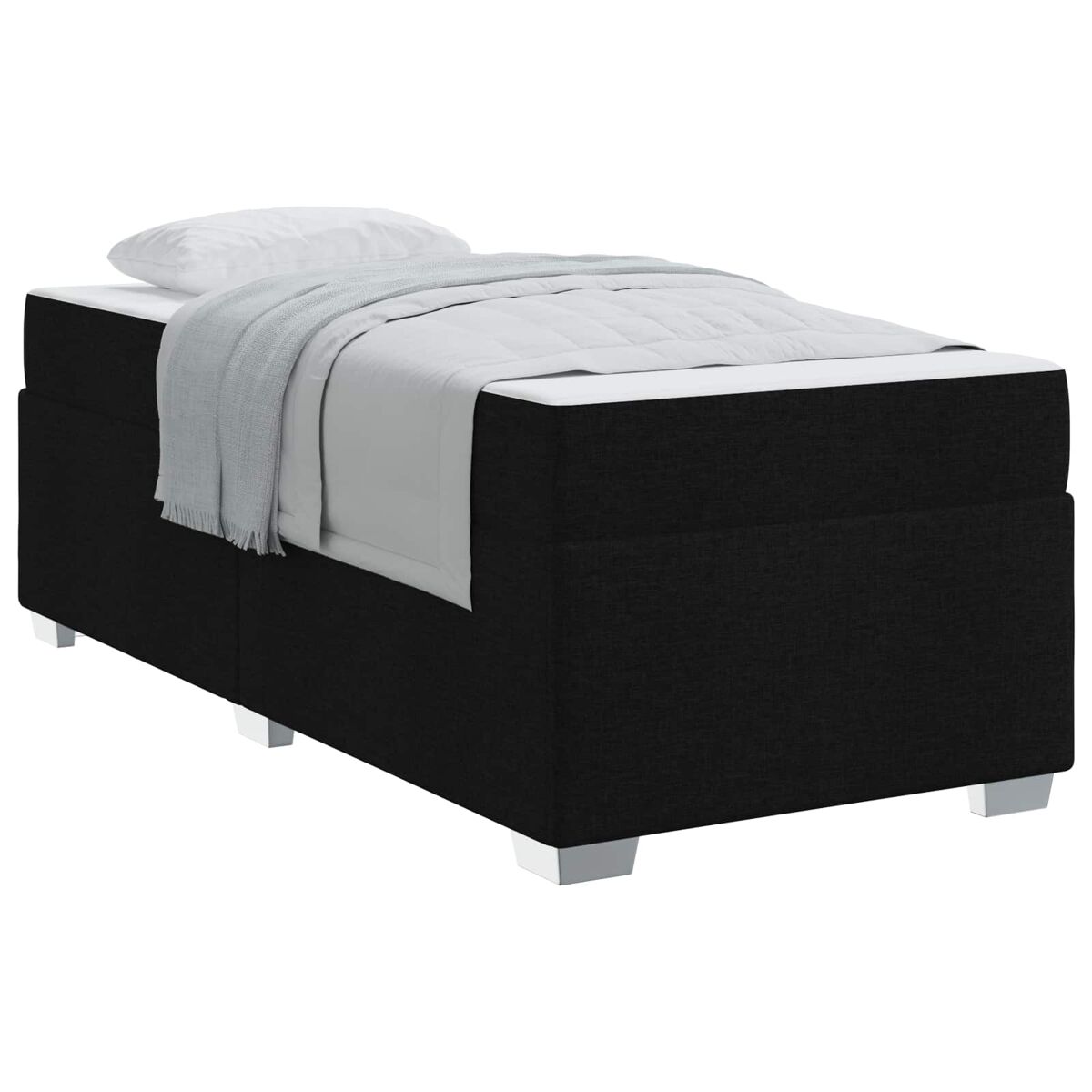 Estrutura de cama de solteiro para adultos com colchão preto 90 x 200 cm tecido