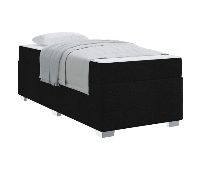 Estrutura de cama de solteiro para adultos com colchão preto 90 x 200 cm tecido