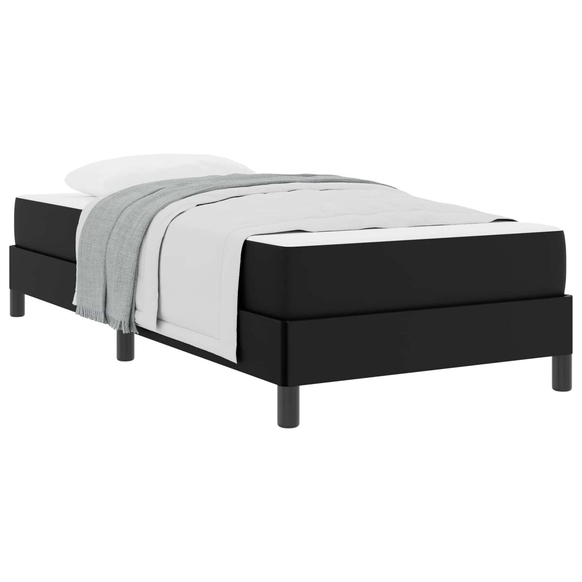 Estrutura de cama de solteiro para adultos com colchão preto 90 x 190 cm tecido