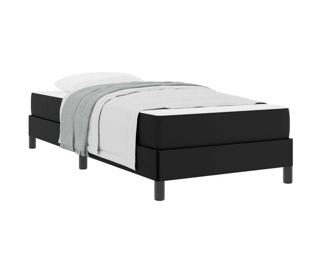 Estrutura de cama de solteiro para adultos com colchão preto 90 x 190 cm tecido