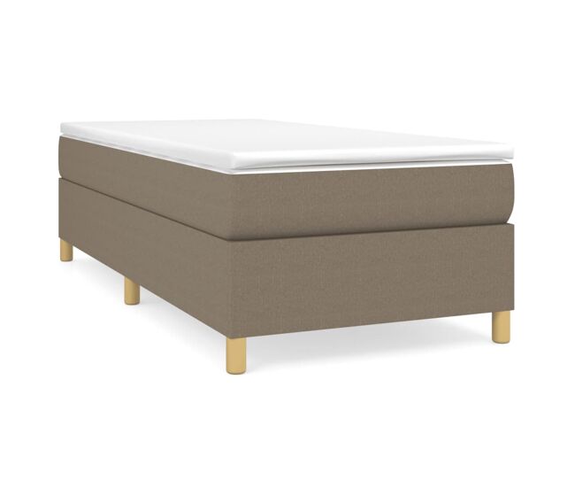 Estrutura de cama de solteiro para adultos com molas 80x200 cm tecido cinzento