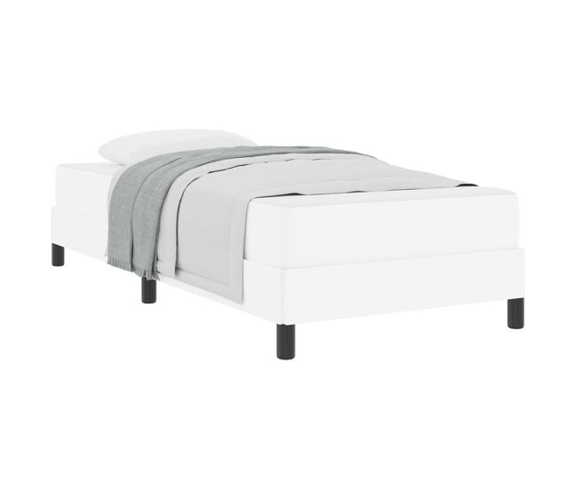 Estrutura de cama de solteiro para adultos com colchão branco puro 80 x 200 cm tecido