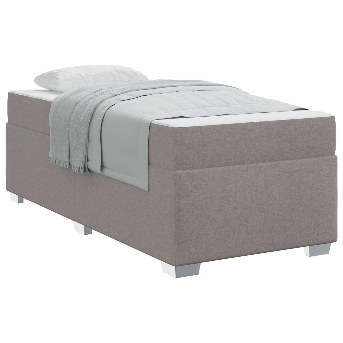 Estrutura de cama de solteiro simple cinzento-acastanhado 80 x 200 cm tecido