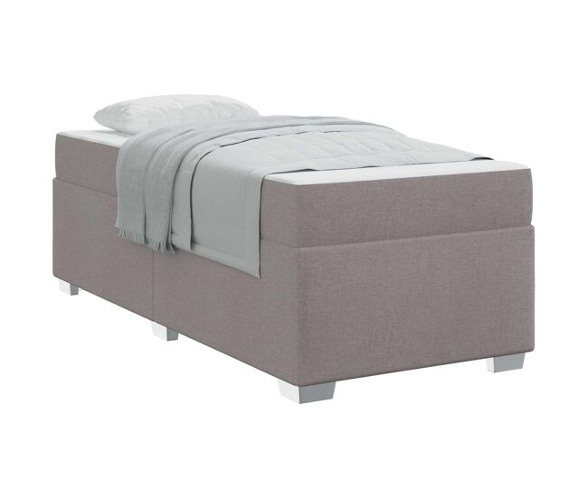 Estrutura de cama de solteiro simple cinzento-acastanhado 80 x 200 cm tecido