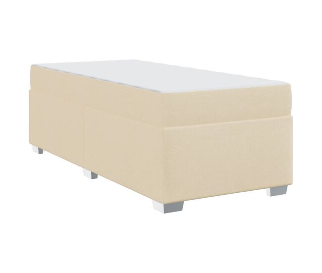 Estrutura de cama de solteiro para adultos com colchão creme 90 x 190 cm tecido