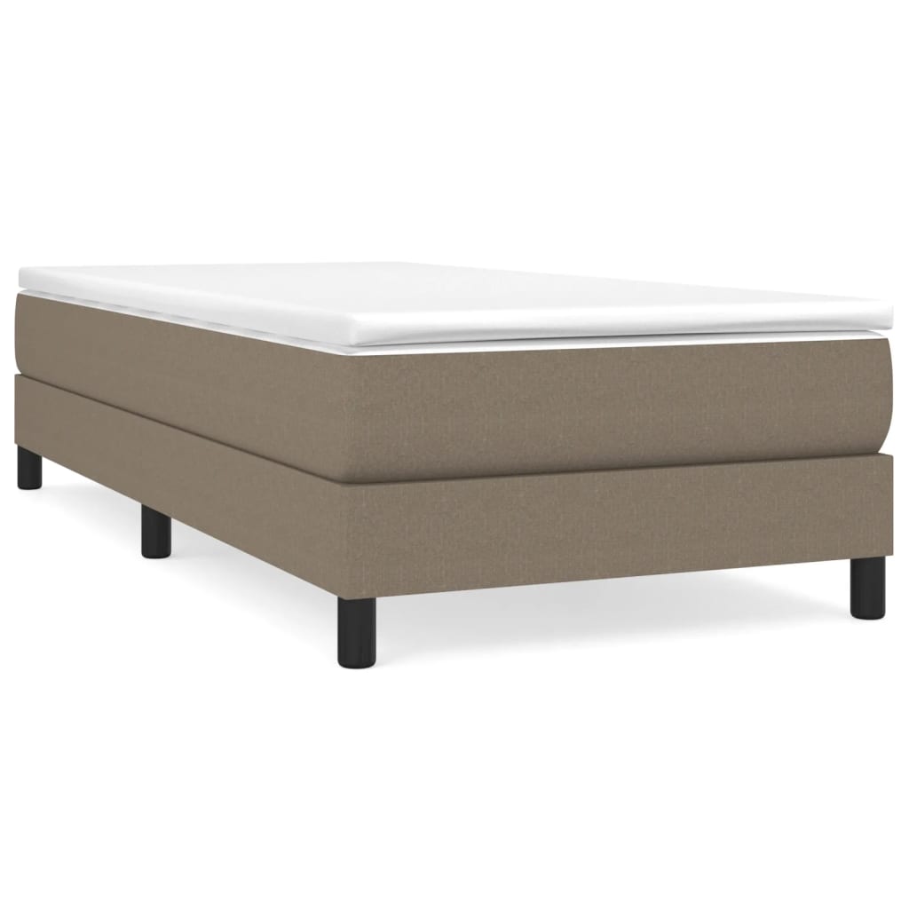 Estrutura de cama de solteiro para adultos com molas 90x190 cm tecido cinzento