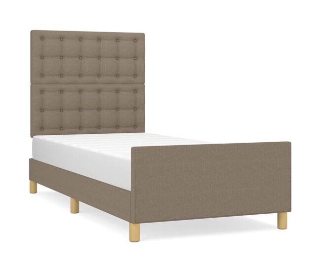 Estrutura de cama de solteiro design cabeceira 80x200 cm tecido castanho-acinzentado