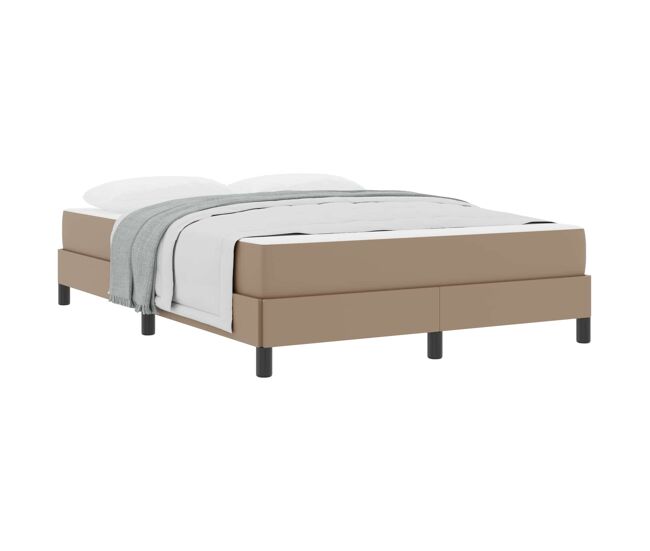 Estrutura da cama de casal moderno com colchão - cappuccino 140 x 190 cm tecido