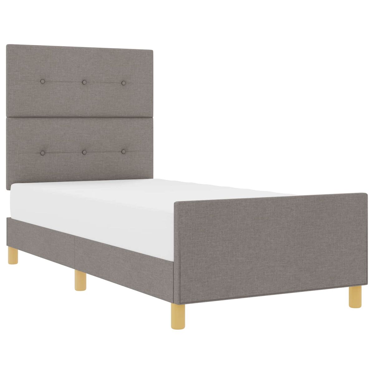 Estrutura de cama de solteiro design, cinzento-acastanhado 90 x 190 cm tecido