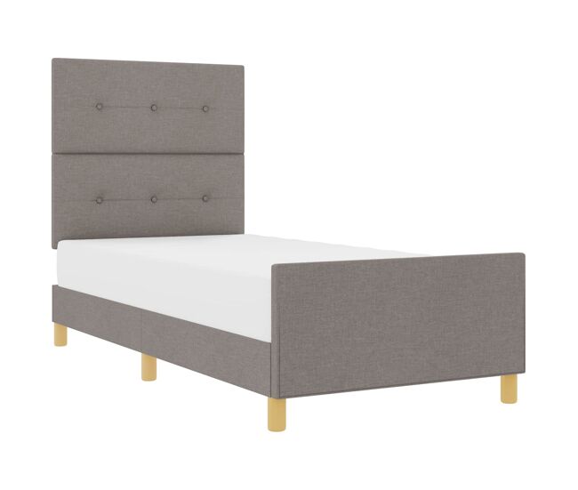 Estrutura de cama de solteiro design, cinzento-acastanhado 90 x 190 cm tecido