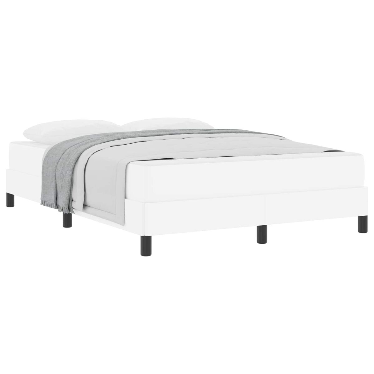 Estrutura da cama de casal moderno com colchão branco puro 140 x 190 cm tecido