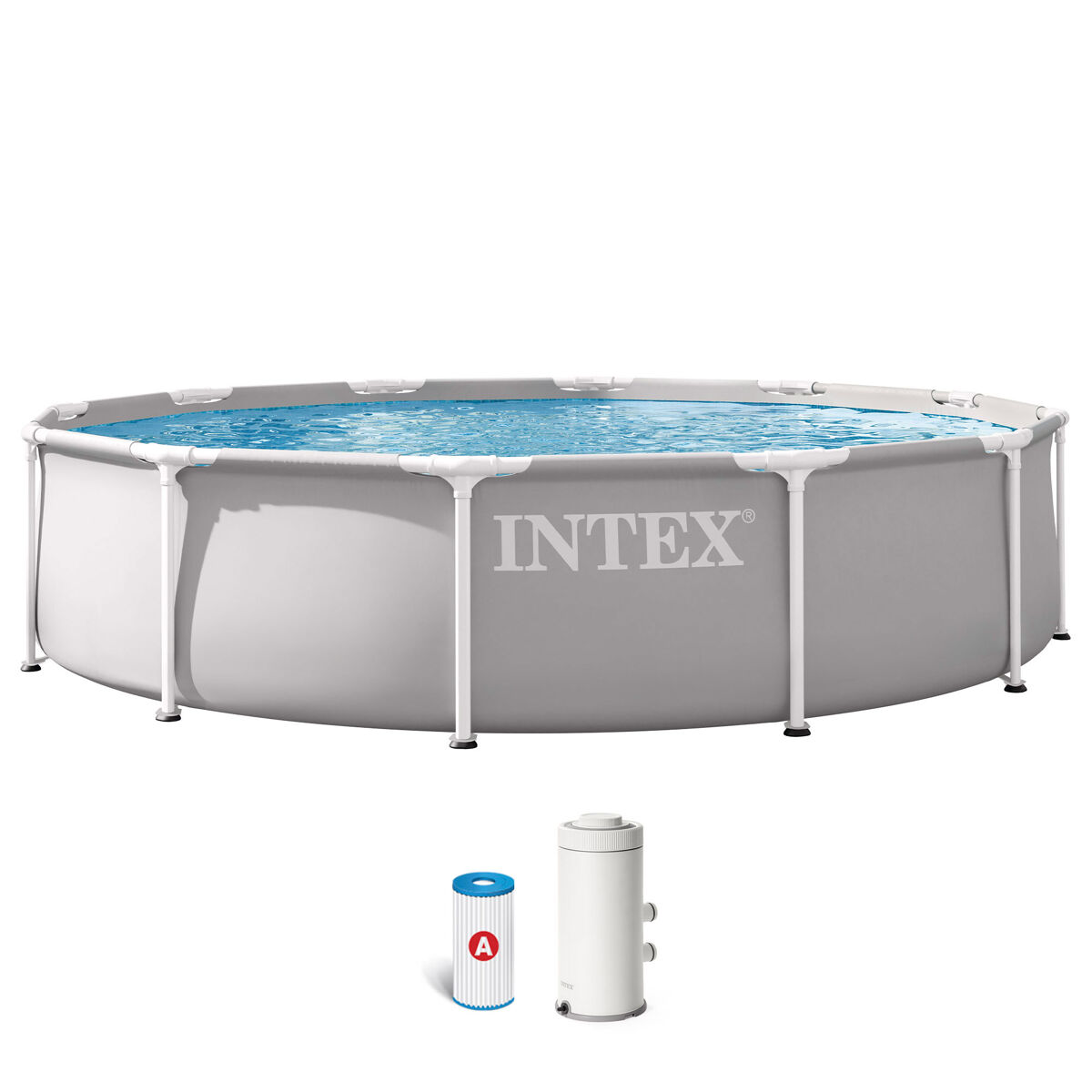 INTEX Piscina Prism Frane redonda amovível, sistema de filtragem