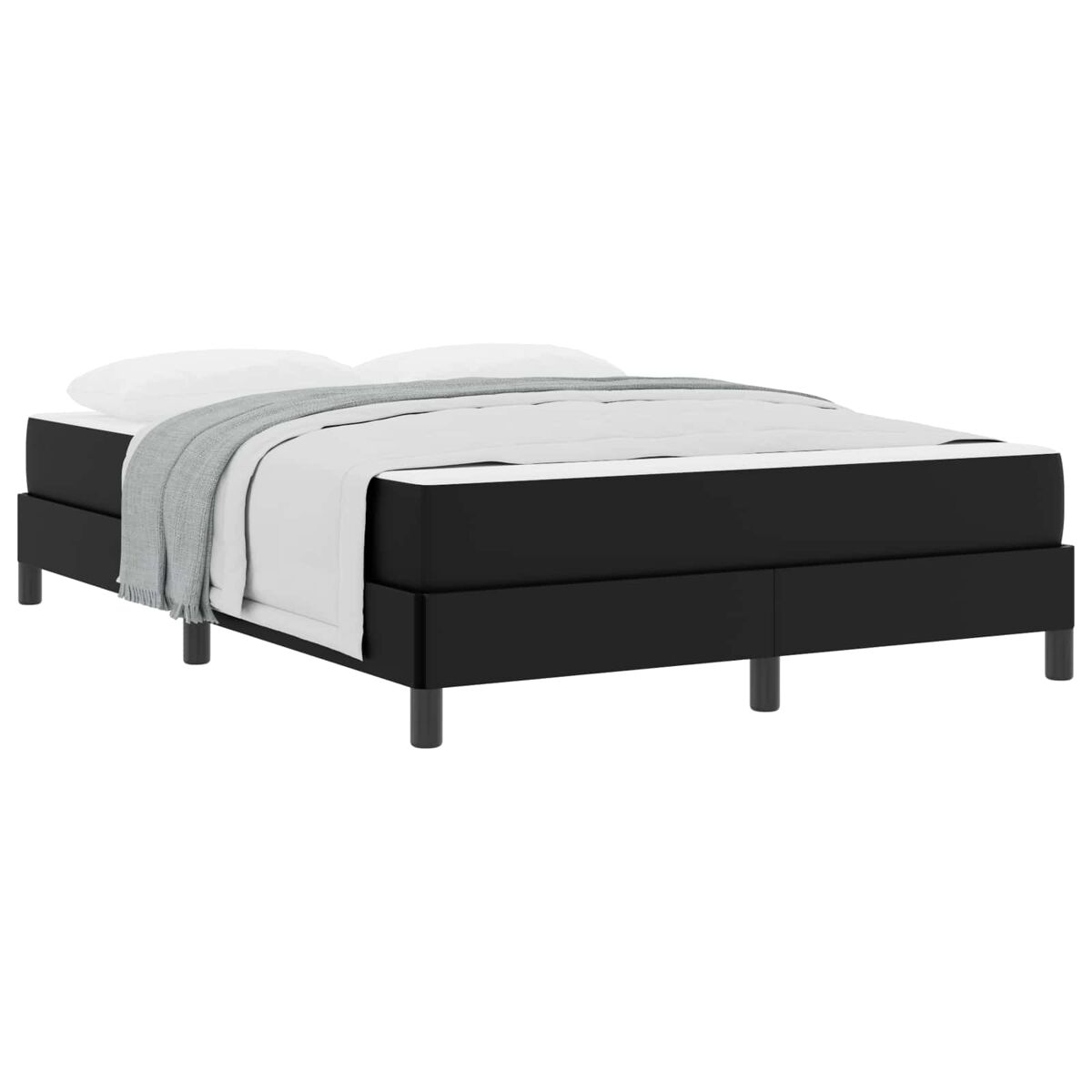 Estrutura da cama de casal moderno com colchão preto 140 x 200 cm tecido