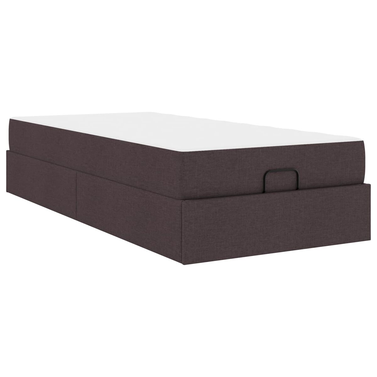 Estrutura de cama de solteiro para adultos com colchão 2 pcs bronzeado tecido