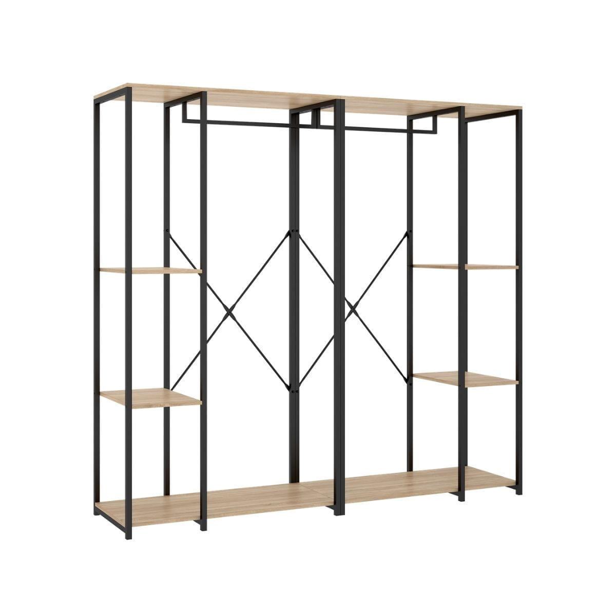 Guarda-roupa Closet Metalico Trok Largura 180cm - Roble/Metalico - Homekit