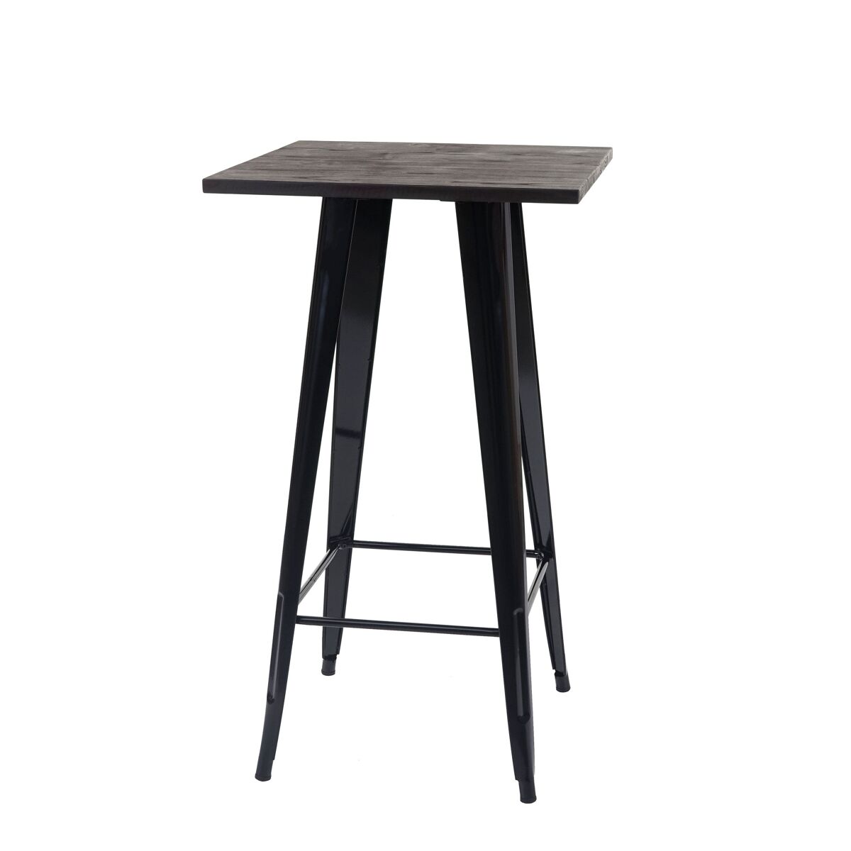 Mesa alta de bar estilo bistrô em madeira e
