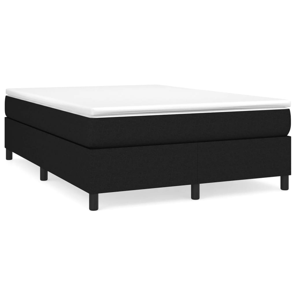Estrutura de cama de casal moderno com molas 140x190 cm tecido preto