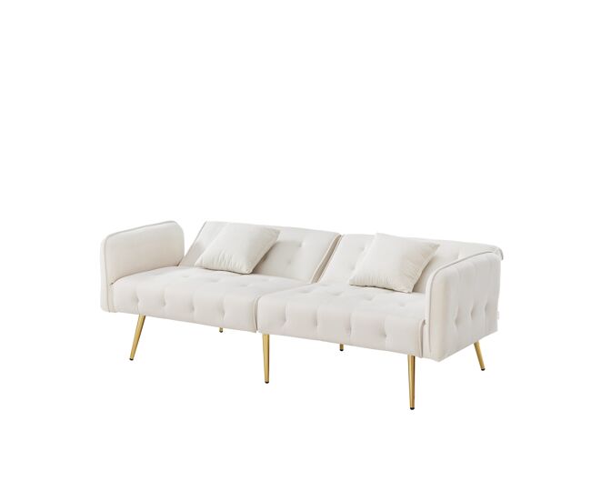 Sofá de 2 lugares - multifuncional, encosto ajustável e braços moduláveis - ancient white
