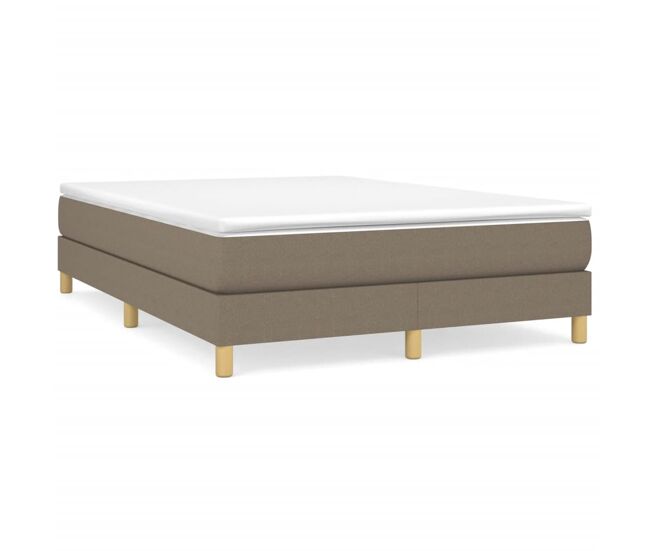 Estrutura de cama de casal moderno com molas 140x190 cm tecido castanho-acinzentado