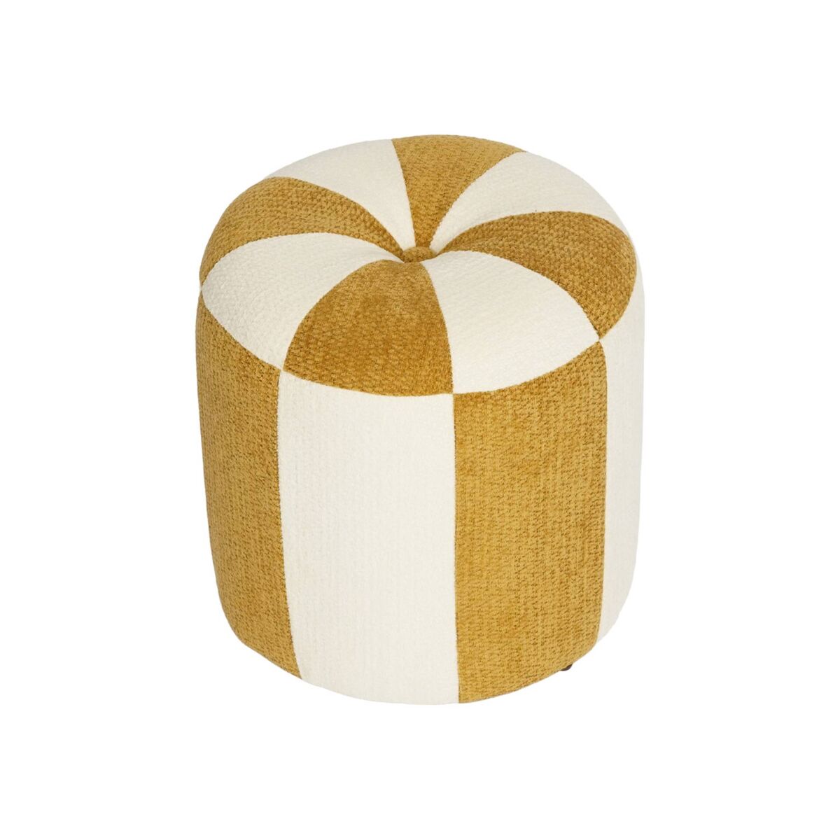 Pufe infantil tecido chenille jaune - 30x30x30 cm
