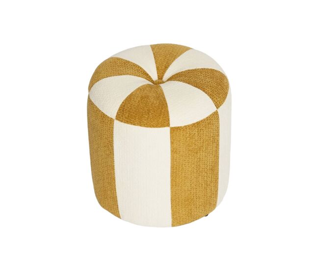 Pufe infantil tecido chenille jaune - 30x30x30 cm