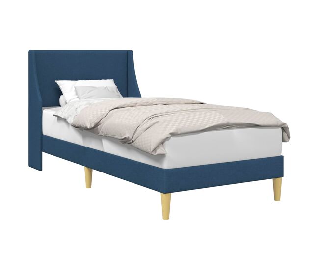 Estrutura de cama de solteiro para adultos com cabeceira - azul 100 x 200 cm tecido
