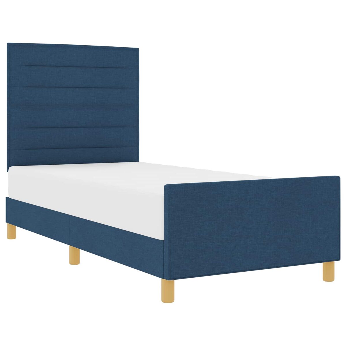 Estrutura de cama de solteiro para adultos com cabeceira - azul 100 x 200 cm tecido