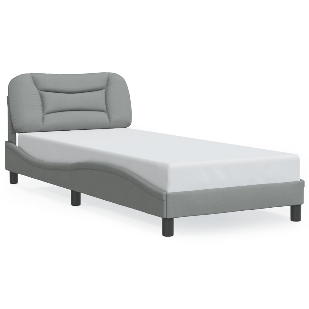 Estrutura de cama de solteiro para adultos com led 80x200 cm tecido