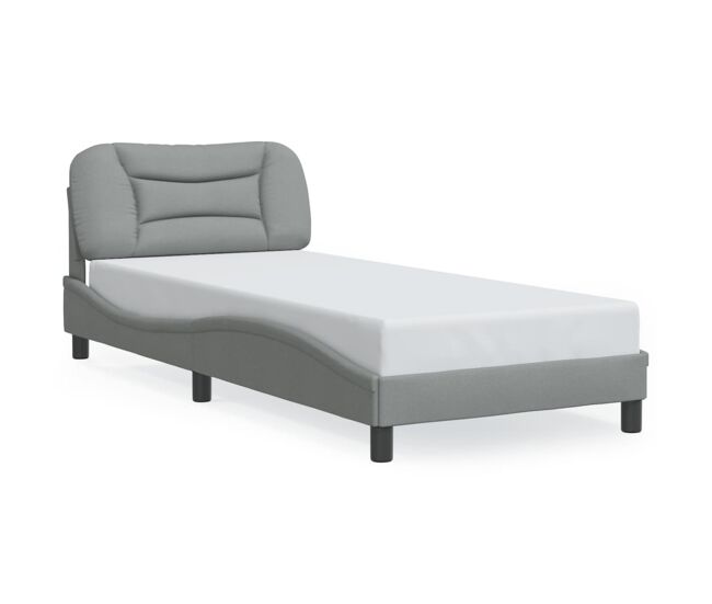 Estrutura de cama de solteiro para adultos com led 80x200 cm tecido