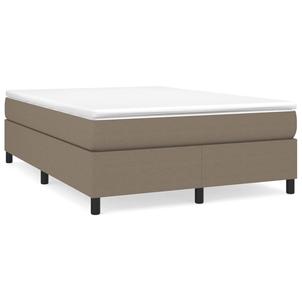 Estrutura de cama de casal moderno com molas 140x200 cm tecido castanho-acinzentado