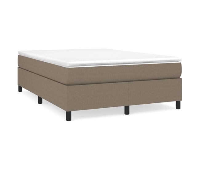 Estrutura de cama de casal moderno com molas 140x200 cm tecido castanho-acinzentado